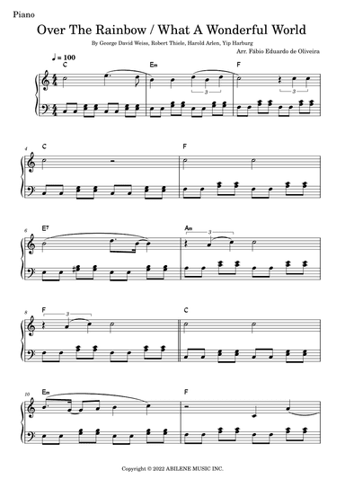 Over The Rainbow / What A Wonderful World (arr. Fabio Eduardo de Oliveira)