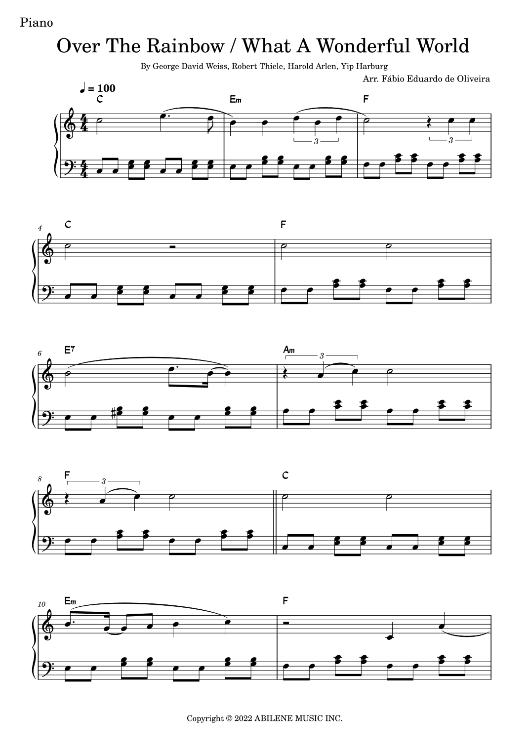 Over The Rainbow / What A Wonderful World (arr. Fabio Eduardo de Oliveira)