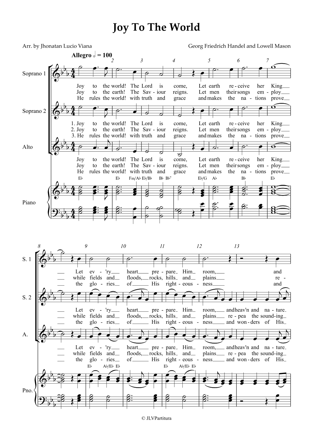 Joy To The World (arr. Jhonatan Lucio Viana)