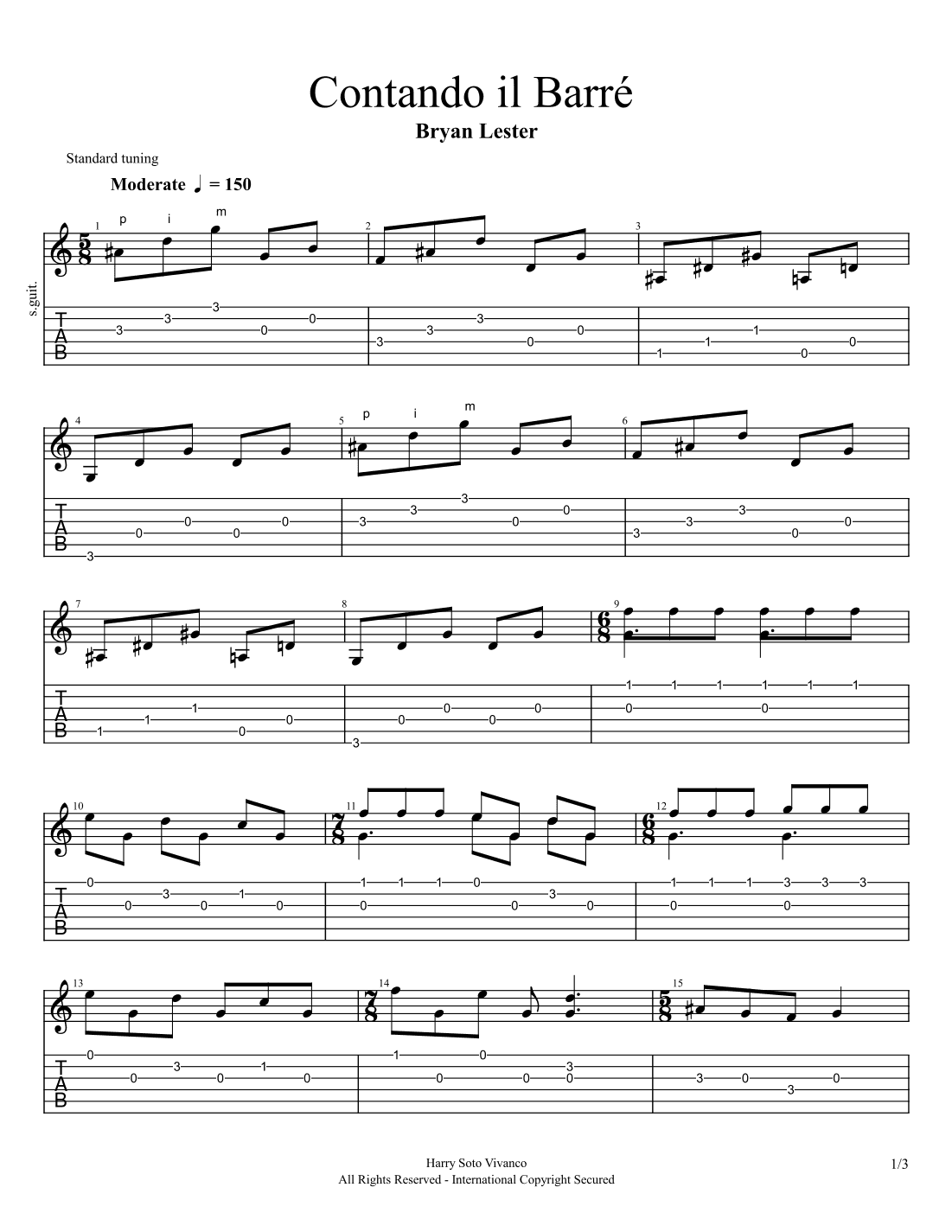 Contando il Barre (arr. Harry Soto Vivanco)