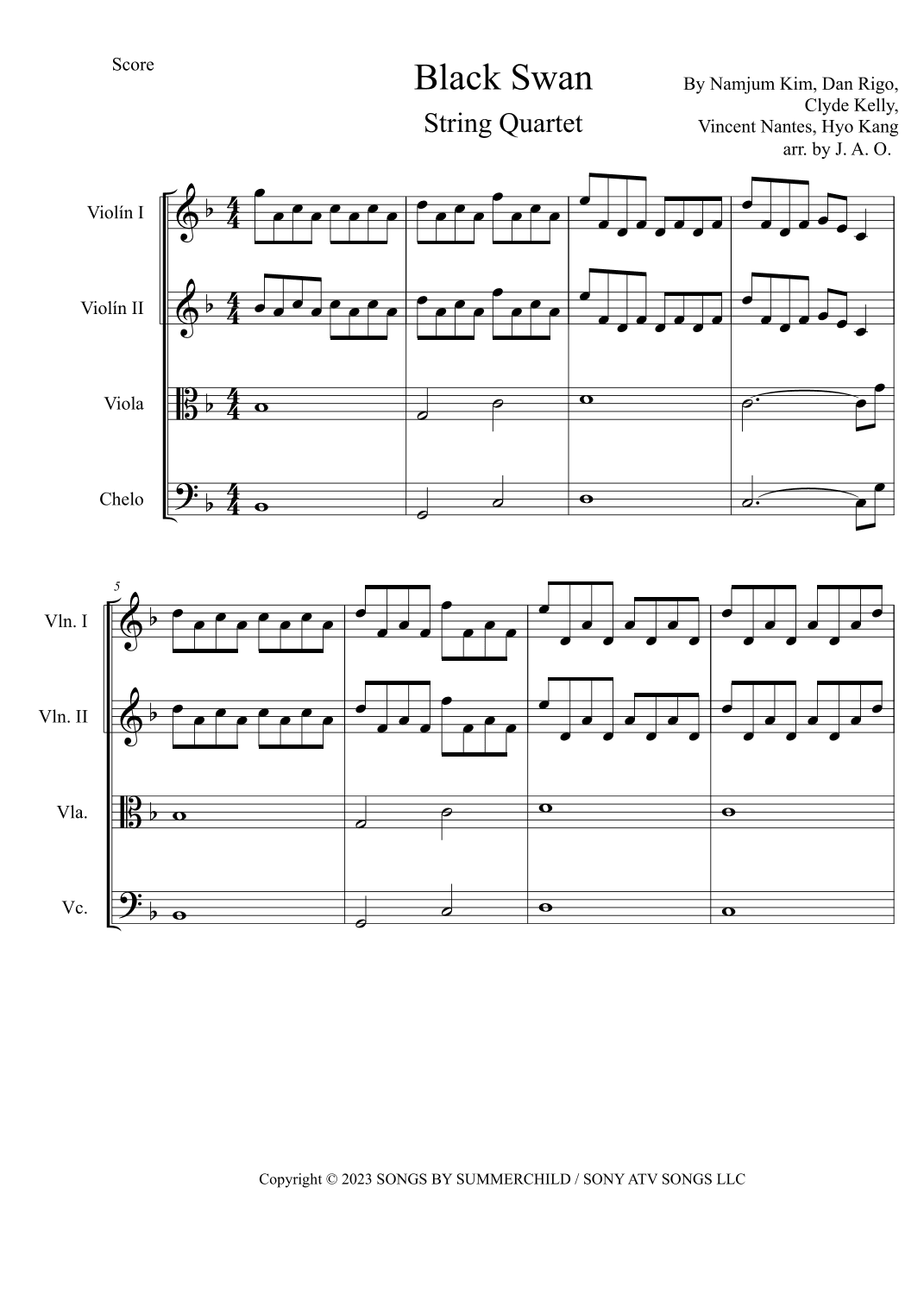 Black Swan (arr. José angel Ortiz ramirez)