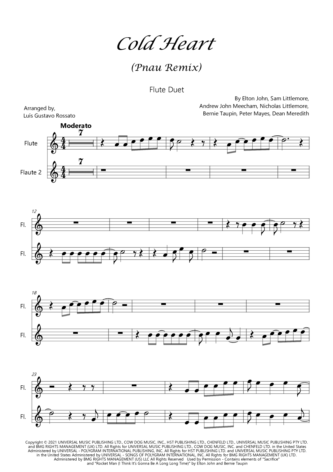 Cold Heart (pnau Remix) (arr. Luís Gustavo Rossato)