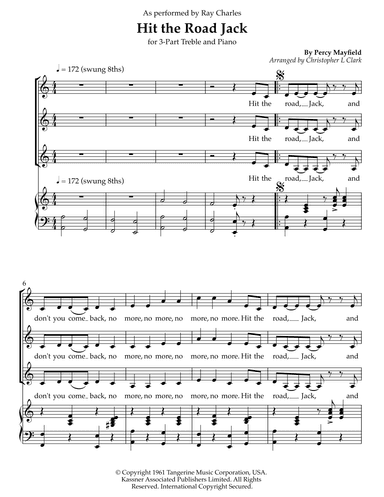 Hit The Road Jack (arr. Christopher L Clark)
