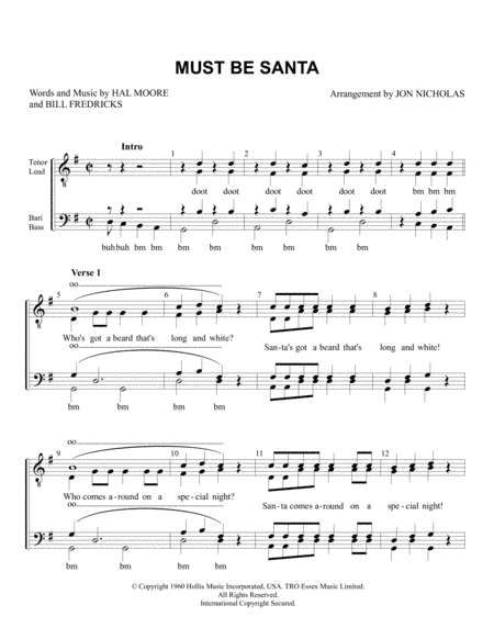 Must Be Santa (arr. Jon Nicholas)