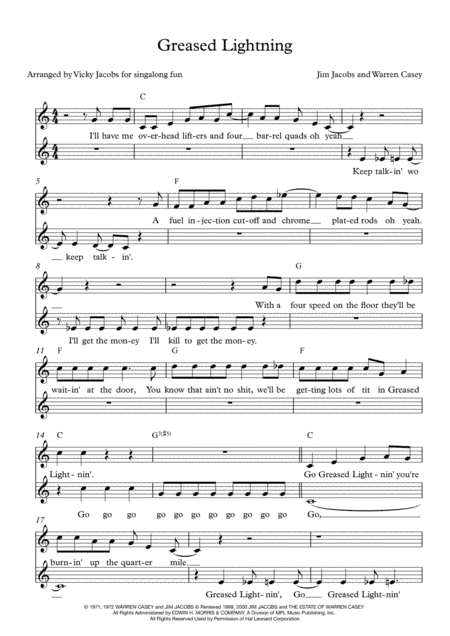 Greased Lightnin' (arr. Vicky Jacobs)