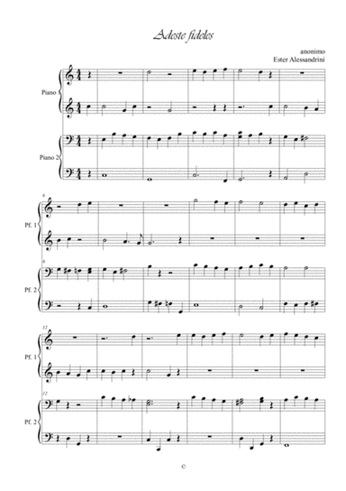 Adeste fideles . Piano 4 hands (arr. Ester Alessandrini)