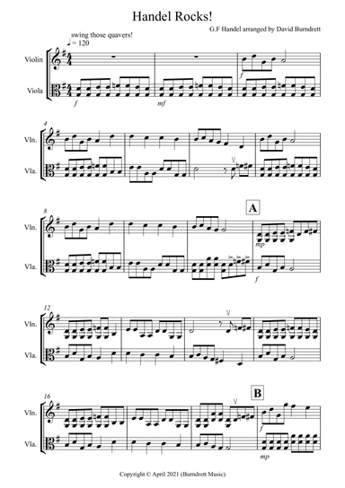 Handel Rocks! for Violin and Viola Duet (arr. David Burndrett)