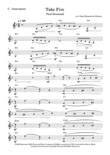 Take Five (arr. Fabio Eduardo de Oliveira)