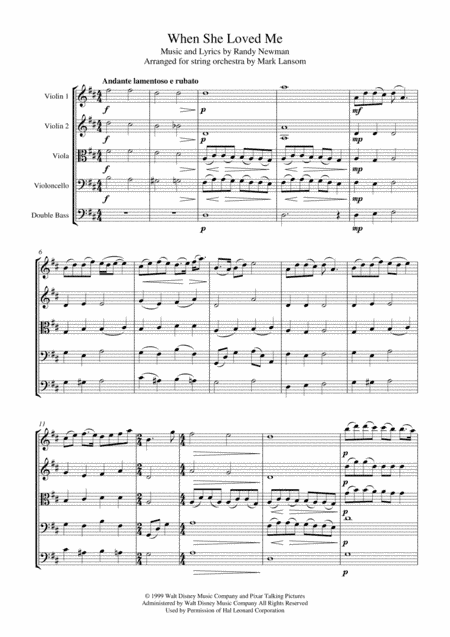 When She Loved Me (arr. Mark Lansom)
