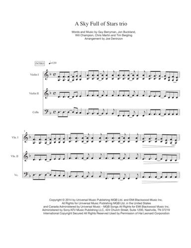 A Sky Full Of Stars (arr. Joe Deninzon)
