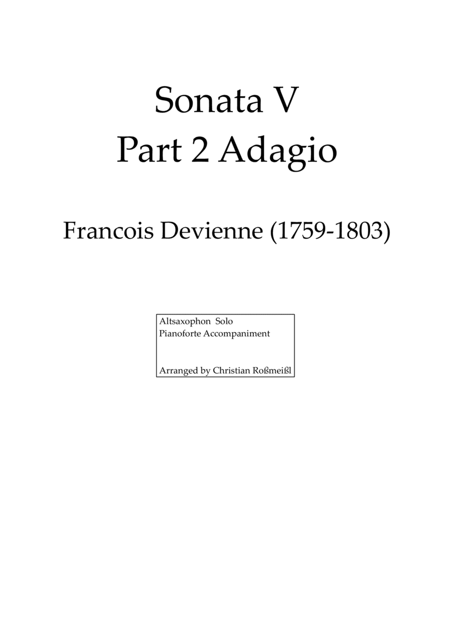 Sonata V Part 2 for Altosax (arr. Christian Roßmeißl)