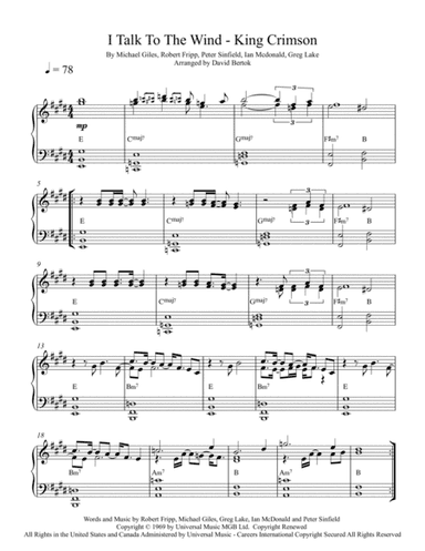 I Talk To The Wind (arr. David Bertok)