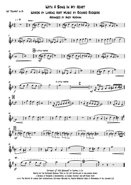 With A Song In My Heart from SPRING IS HERE (arr. Andy Norman)