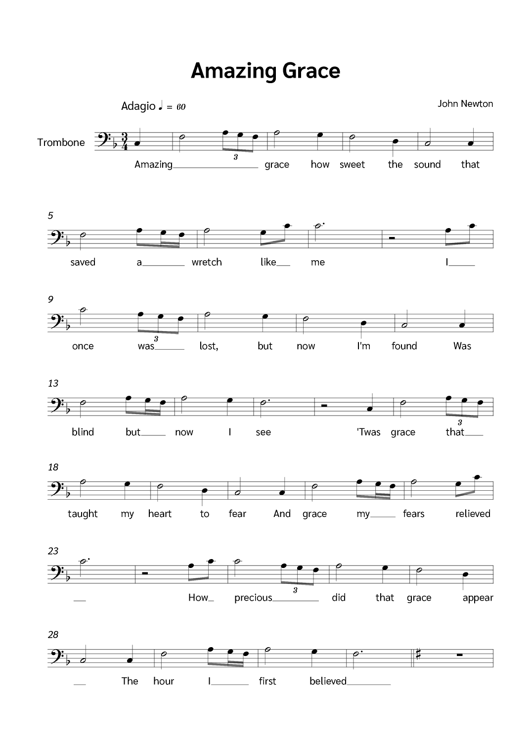 Amazing Grace (arr. Jackson Spindler)