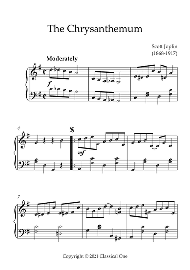 Joplin - The Chrysanthemum(With Note name) (arr. MPS)