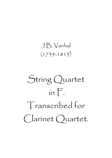 String Quartet in F (arr. Spence Bundy)