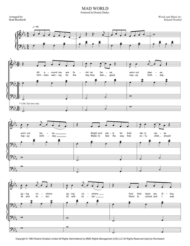 Mad World (arr. Brad Bernhardt)