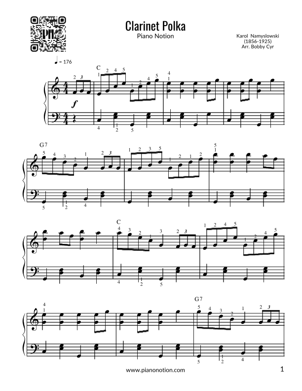 Clarinet Polka (Easy Piano) (arr. Bobby Cyr)