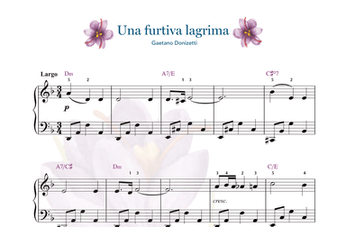 Una furtiva lagrima (from the Italian opera L'elisir d'amore) (arr. Gaili Schoen for UpperHandsPiano.com)