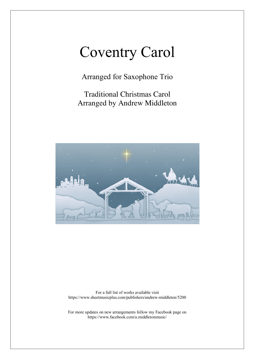 Coventry Carol arranged for Saxophone Trio (arr. Andrew Middleton)