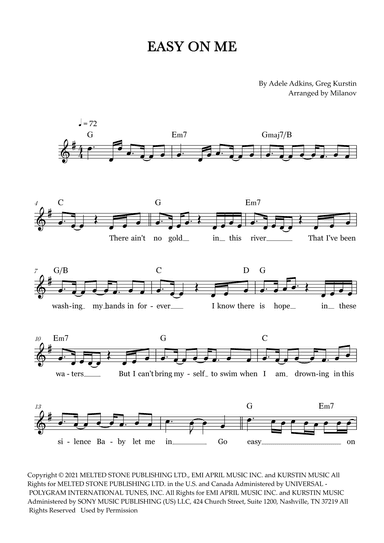 Easy On Me (arr. Milanov)