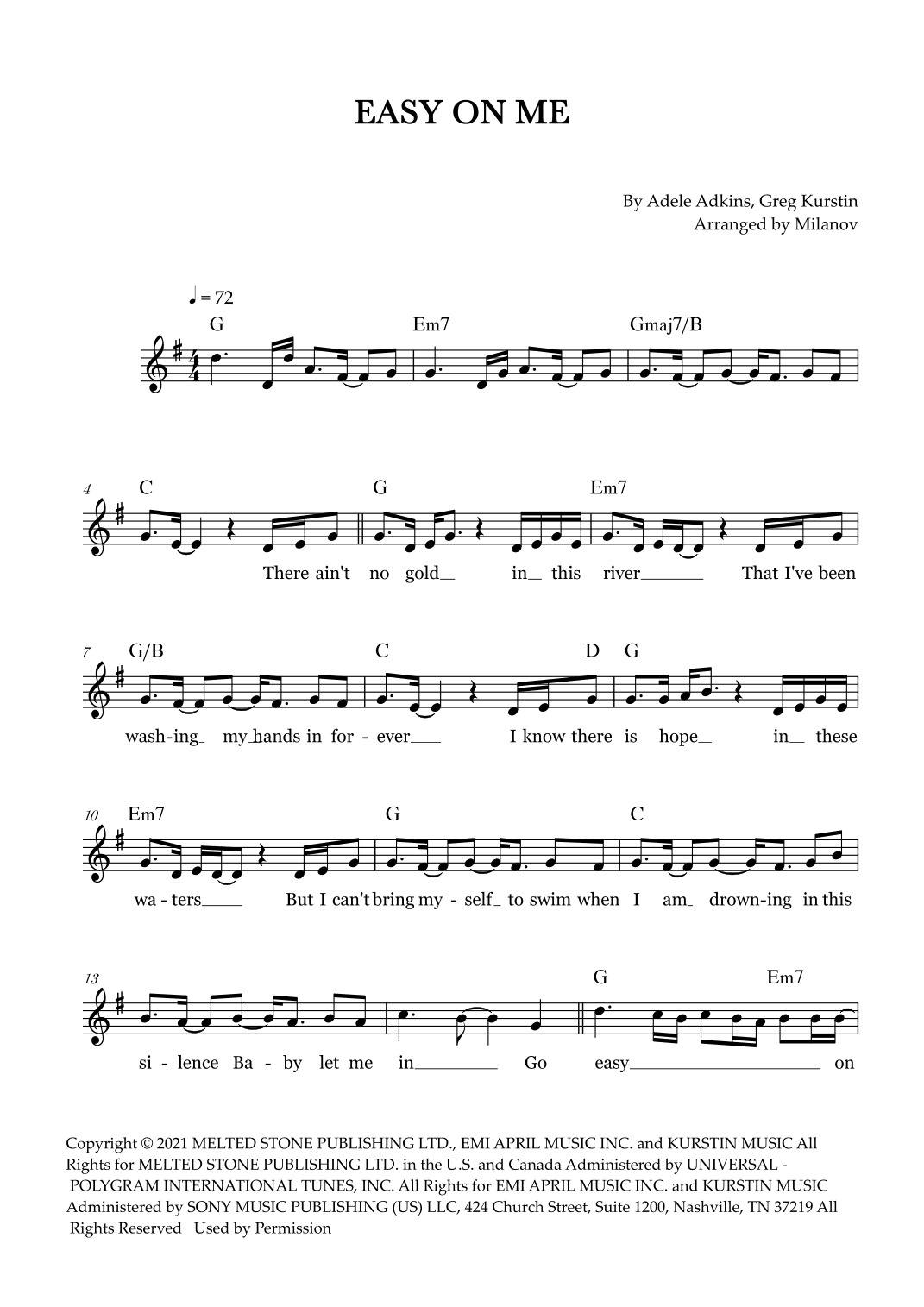 Easy On Me (arr. Milanov)