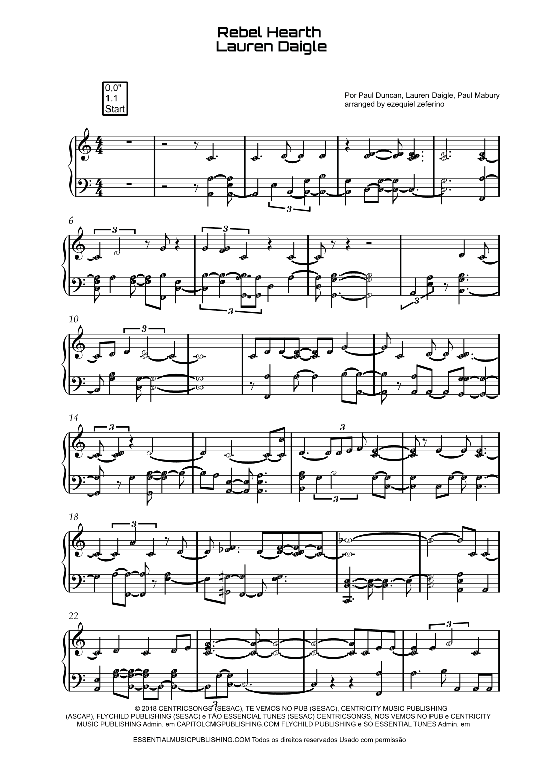 Rebel Heart (arr. by ezequiel zeferino)