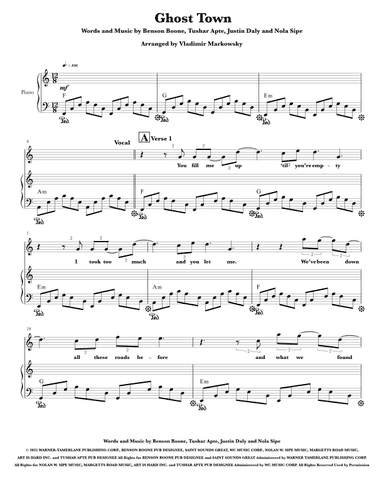 Ghost Town (arr. Vladimir Markowski)