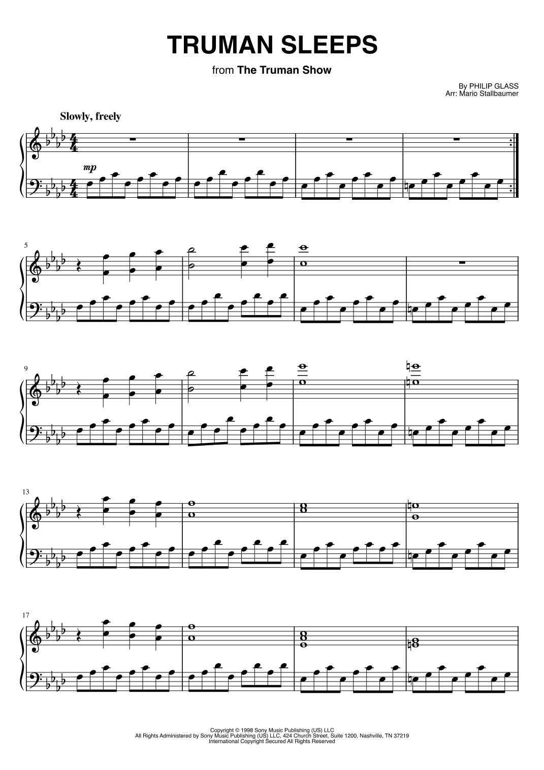 Truman Sleeps (arr. Mario Stallbaumer)