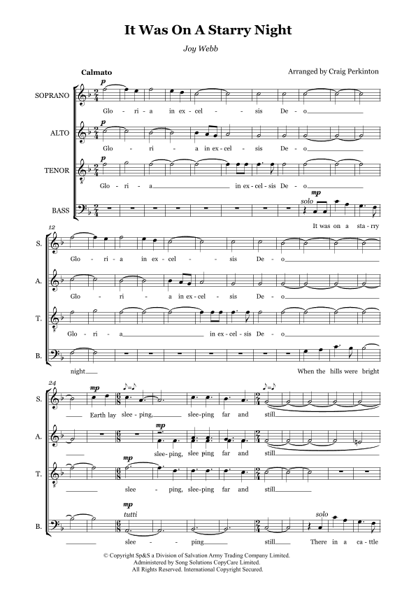 (it Was On) A Starry Night (arr. Craig Perkinton)