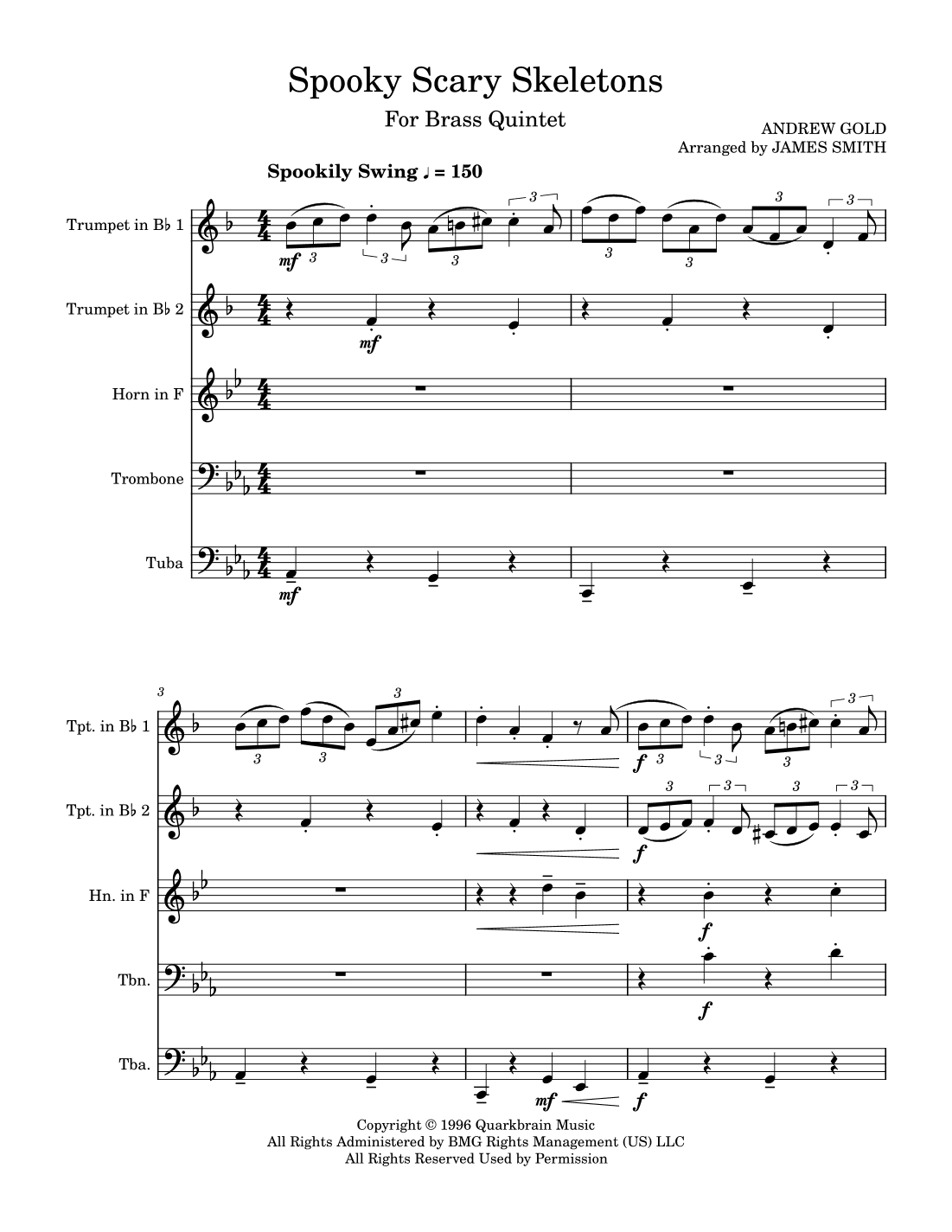 Spooky Scary Skeletons (arr. James Smith)