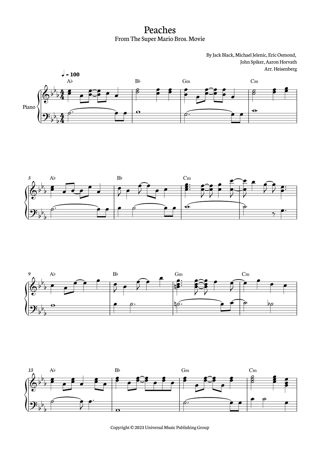 Peaches (arr. Heisenberg)