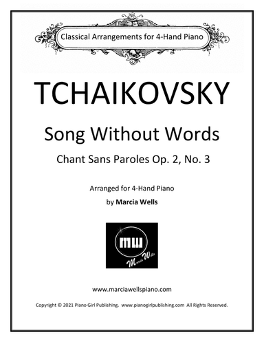 Song Without Words Op. 2, No. 3 for 4-Hand Piano (arr. Marcia Wells)