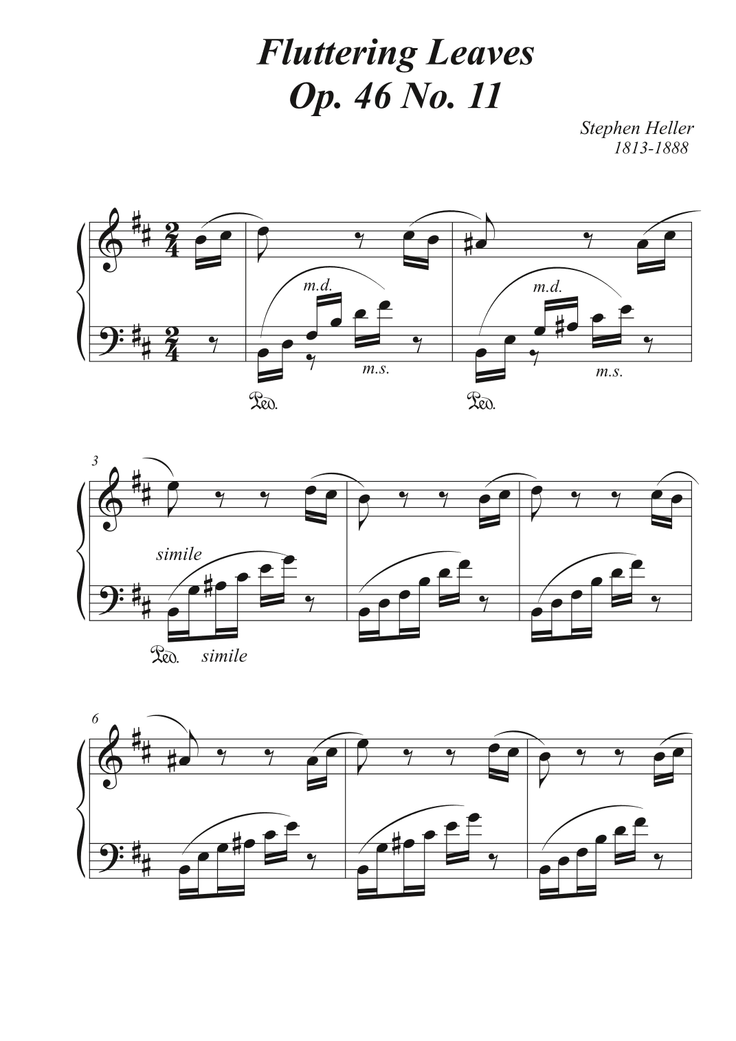 Fluttering Leaves - Op. 46 No. 11 (arr. Avgusta Udartseva)