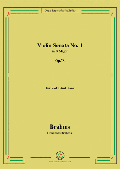 Brahms-Violin Sonata No.1,in G Major,Op.78,for Violin and Piano (arr. MSM)