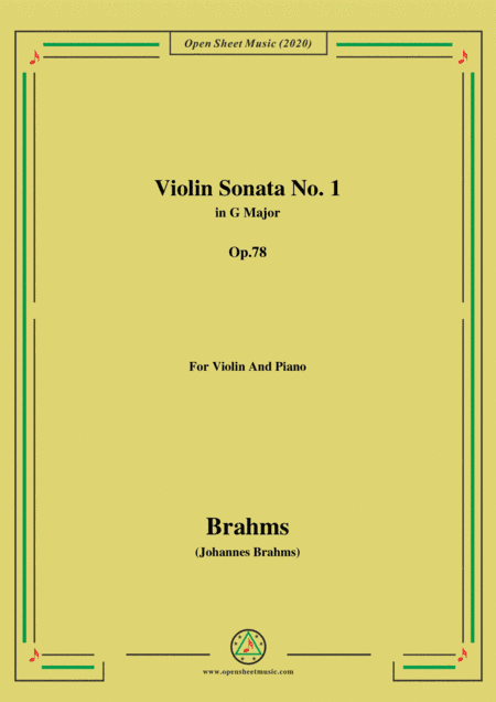 Brahms-Violin Sonata No.1,in G Major,Op.78,for Violin and Piano (arr. MSM)