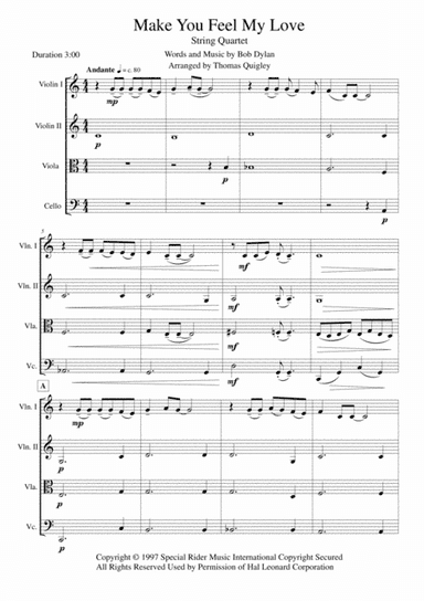 Make You Feel My Love (arr. Thomas Quigley)