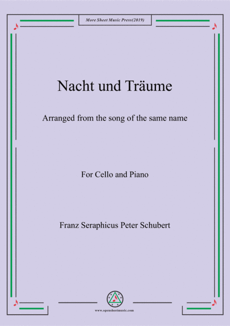 Schubert-Nacht und Träume,for Cello and Piano (arr. MSM)