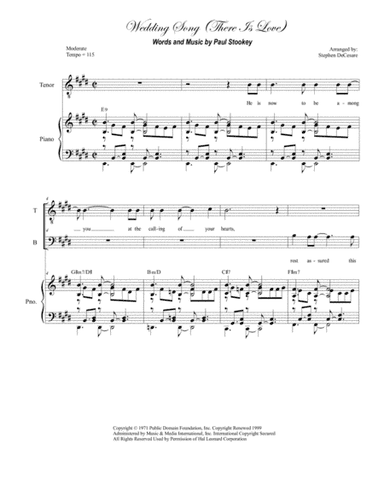 Wedding Song (There Is Love) (arr. Stephen DeCesare)