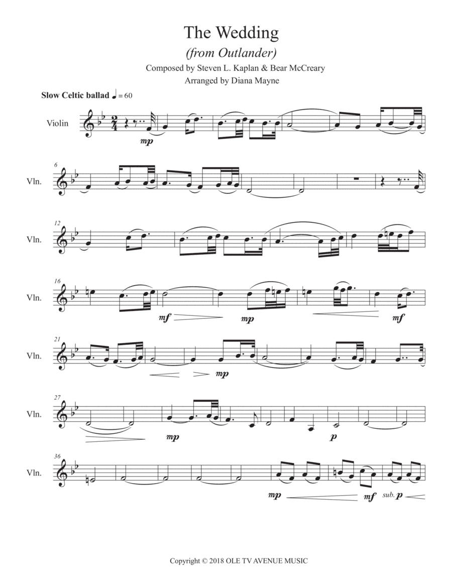The Wedding (arr. Diana Mayne)