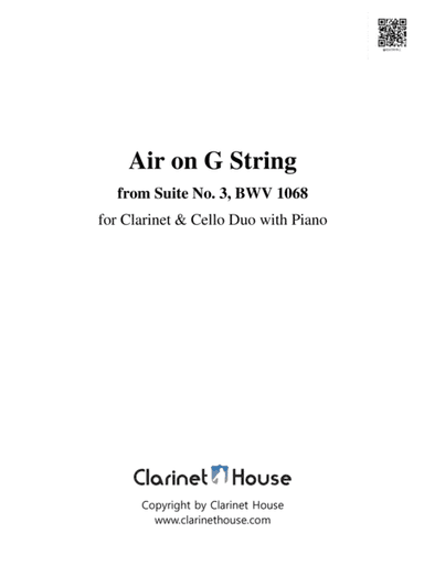 Bach:Air on the G String for Piano Trio (Clarinet in Bb & Cello) (arr. Clarinet House)