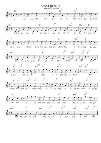 Song for a Little Girl "BOSSA PARA IO" (or another used girl's name)