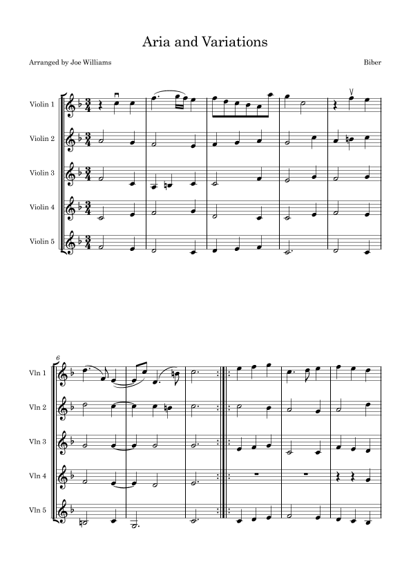 Aria with 2 variations (arr. Joe Williams)