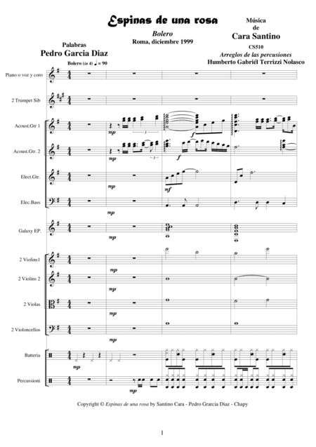 Espinas de una rosa - Voice, Choir and Orchestra