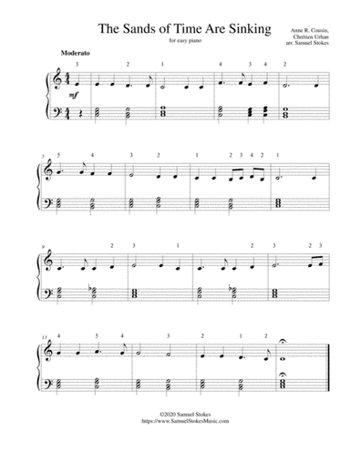 The Sands of Time are Sinking - for easy piano (arr. Samuel Stokes)