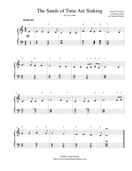 The Sands of Time are Sinking - for easy piano (arr. Samuel Stokes)