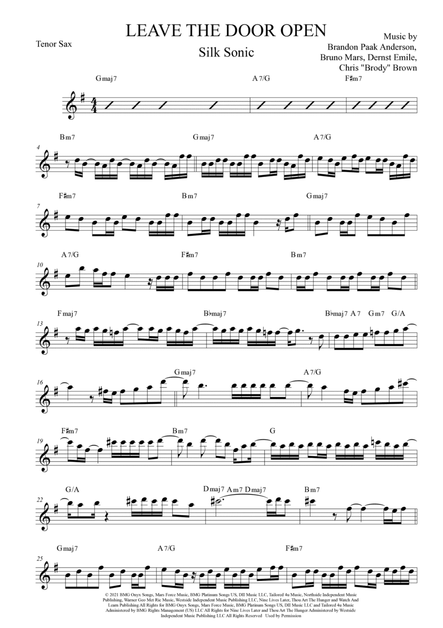 Leave The Door Open (arr. Anderson Quevedo)