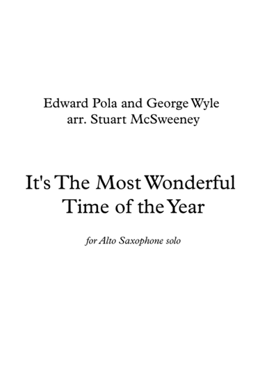 The Most Wonderful Time Of The Year (arr. Stuart McSweeney)