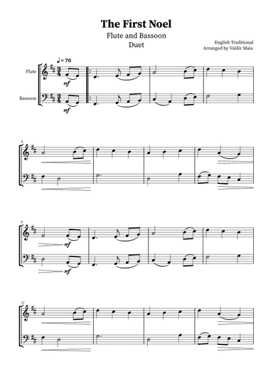 The First Noel - Flute and Bassoon Duet (arr. Valdir Maia)