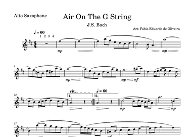 Air On The G String (Bach) - Easy Arrangement (arr. Fabio Eduardo de Oliveira)